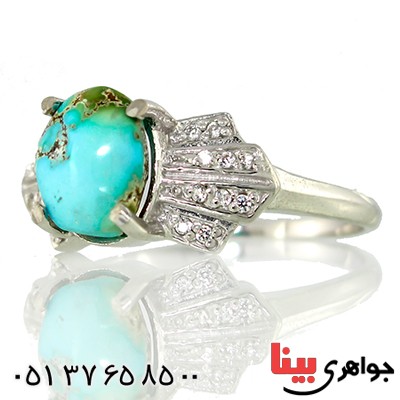 انگشتر فیروزه نیشابوری زنانه مدل پاپیون _کد:9715