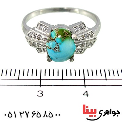 انگشتر فیروزه نیشابوری زنانه مدل پاپیون _کد:9715