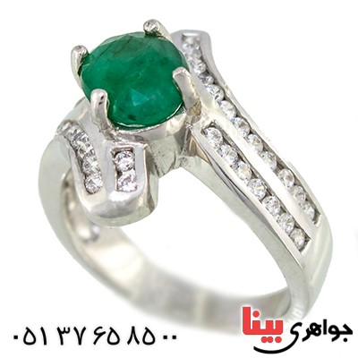 انگشتر زمرد آفریقایی زنانه مدل ارسیما _کد:9717