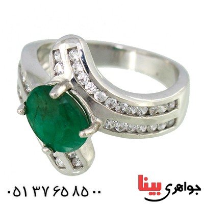 انگشتر زمرد آفریقایی زنانه مدل ارسیما _کد:9717