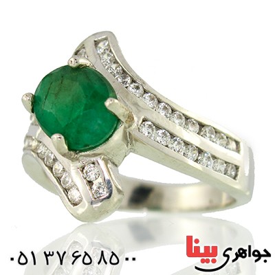 انگشتر زمرد آفریقایی زنانه مدل ارسیما _کد:9717