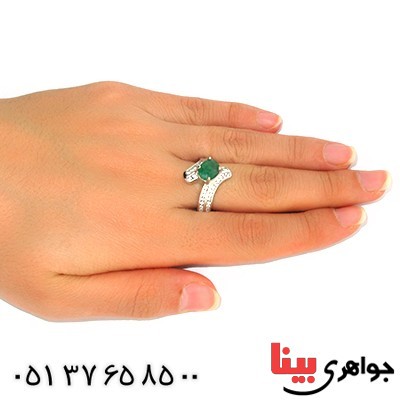 انگشتر زمرد آفریقایی زنانه مدل ارسیما _کد:9717