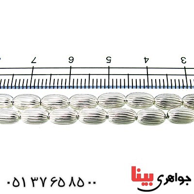 تسبیح نقره ۳۳ دانه ای ایتالیایی تراش دار بیضی _کد:1366