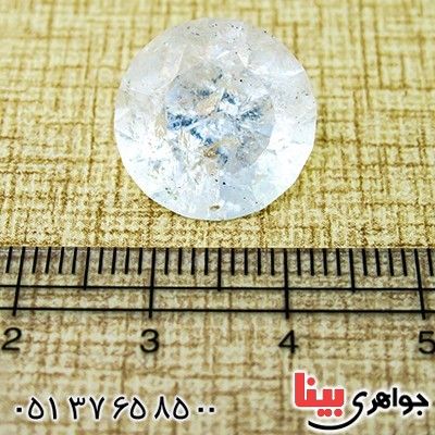 نگین انگشتر کوارتز سفید شفاف با تراش برلیانی _کد:9723