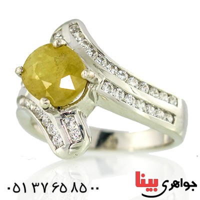 انگشتر یاقوت زرد زنانه رادیوم لوکس مدل سیما _کد:9725