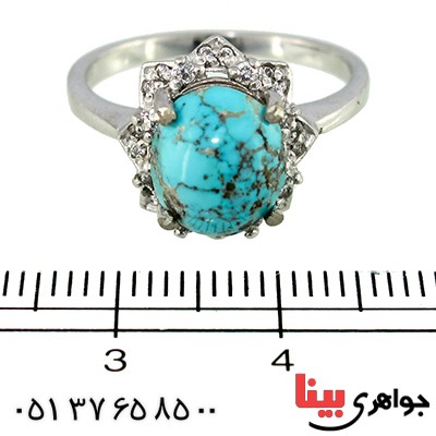 انگشتر فیروزه نیشابوری شجری زنانه مدل خاتون _کد:9728