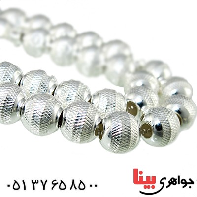 تسبیح نقره 33 دانه ای ایتالیایی تراش دار نفیس _کد:1365