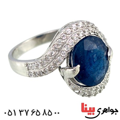 انگشتر یاقوت کبود درشت زنانه رادیوم لوکس مدل آپاما _کد:9730