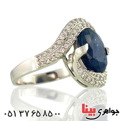 انگشتر یاقوت کبود درشت زنانه رادیوم لوکس مدل آپاما _کد:9730
