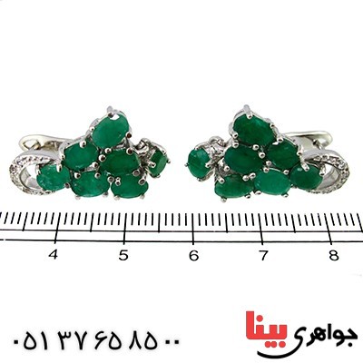 گوشواره زمرد زنانه درشت مجلسی باشکوه _کد:9731