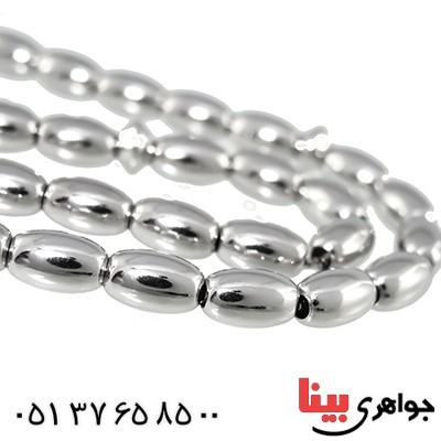 تسبیح نقره ۳۳ دانه ای ایتالیایی بیضی آنتیک _کد:1367