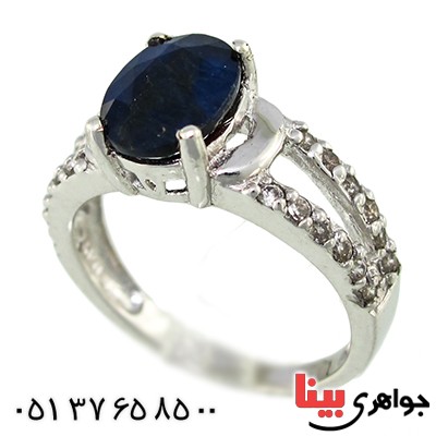 انگشتر یاقوت کبود زنانه مدل ماندانا _کد:9735