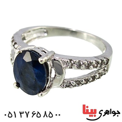 انگشتر یاقوت کبود زنانه مدل ماندانا _کد:9735