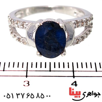 انگشتر یاقوت کبود زنانه مدل ماندانا _کد:9735