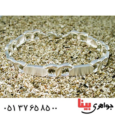 دستبند نقره ایتالیایی درشت شکیل _کد:1368