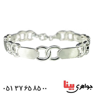 دستبند نقره ایتالیایی درشت شکیل _کد:1368