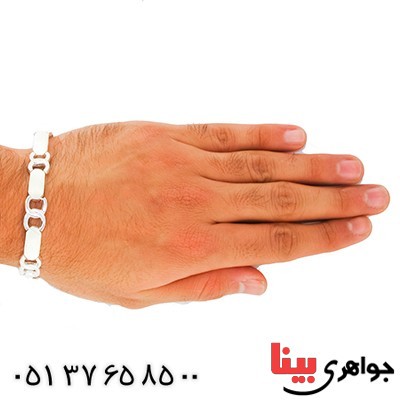 دستبند نقره ایتالیایی درشت شکیل _کد:1368