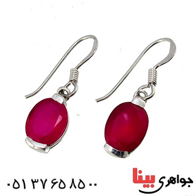 گوشواره یاقوت سرخ زنانه دانه اناری _کد:9741