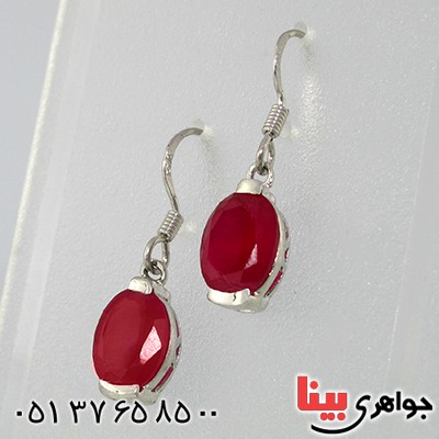 گوشواره یاقوت سرخ زنانه دانه اناری _کد:9741