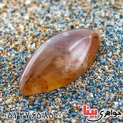 نگین انگشتر عقیق شجری خراسانی ابری قهوه ای خوشرنگ _کد:9743