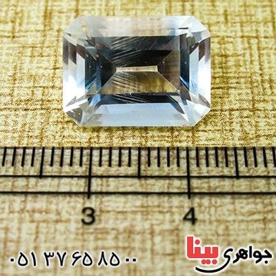 نگین انگشتر کوارتز سفید تراش ترکیبی مستطیلی _کد:9744