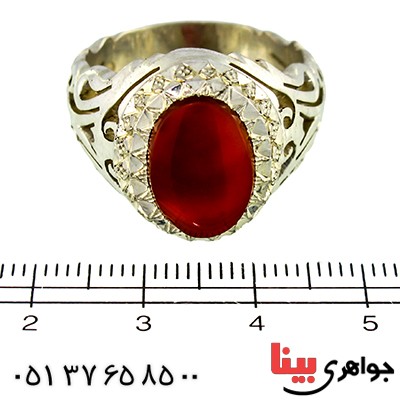 انگشتر عقیق یمنی مردانه شبکه کاری سنتی فاخر _کد:1369