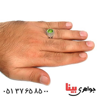 انگشتر زبرجد مردانه تمام چنگ اسلیمی _کد:9756