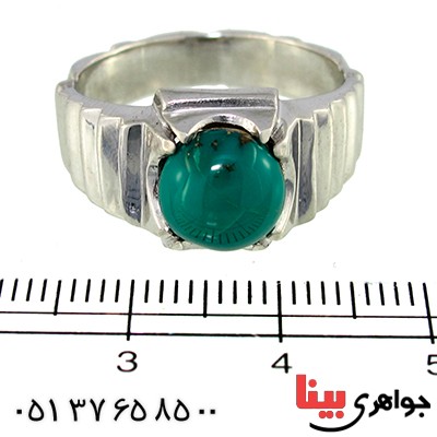 انگشتر فیروزه نیشابوری مردانه رادیوم لوکس مدل پله ای _کد:9763