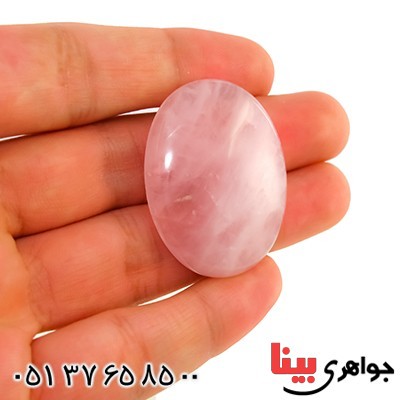 نگین انگشتر کوارتز (رزکوارتز) درشت خوشرنگ مناسب سنگ درمانی _کد:9764