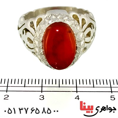انگشتر عقیق یمنی مردانه شبکه کاری فاخر پر ستاره _کد:1373