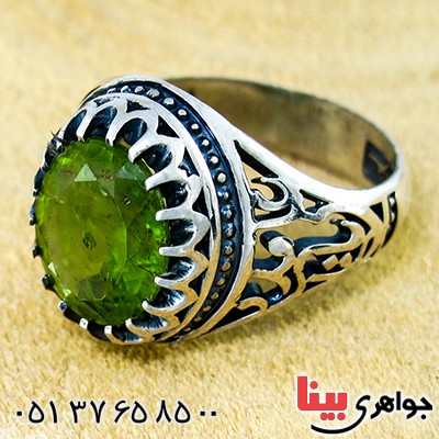 انگشتر زبرجد مردانه یا علی مدد _کد:9769