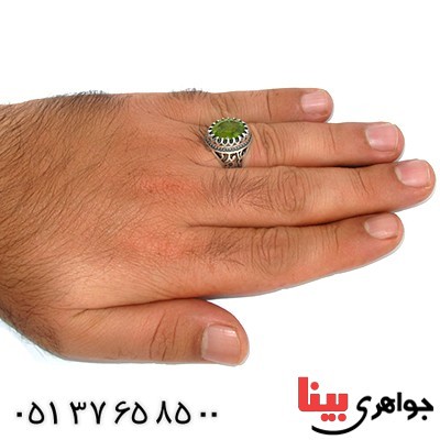 انگشتر زبرجد مردانه یا علی مدد _کد:9769
