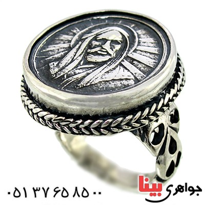 انگشتر نقره مردانه درشت با شمایل حضرت علی (ع) _کد:9774