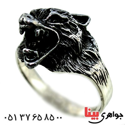 انگشتر نقره مردانه مدل گرگ _کد:9782