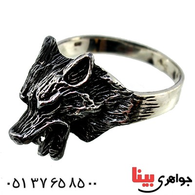 انگشتر نقره مردانه مدل گرگ _کد:9782