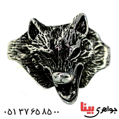 انگشتر نقره مردانه مدل گرگ _کد:9782