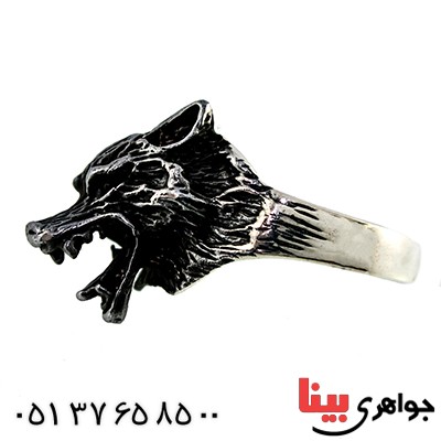 انگشتر نقره مردانه مدل گرگ _کد:9782