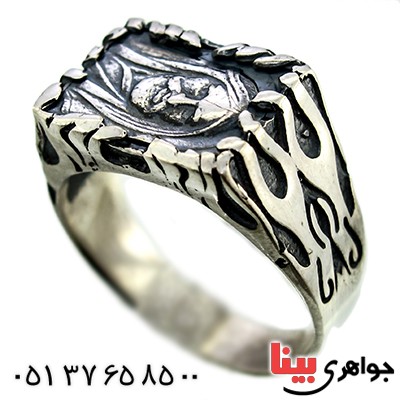انگشتر نقره مردانه با شمایل مولا علی (ع) _کد:9784