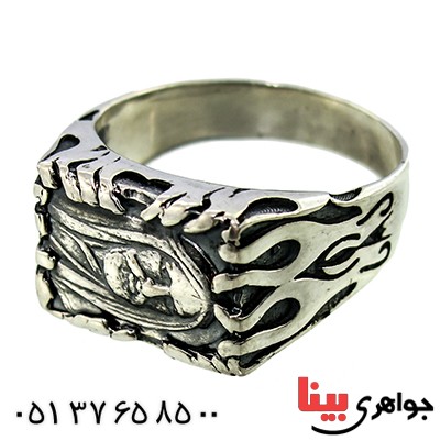 انگشتر نقره مردانه با شمایل مولا علی (ع) _کد:9784