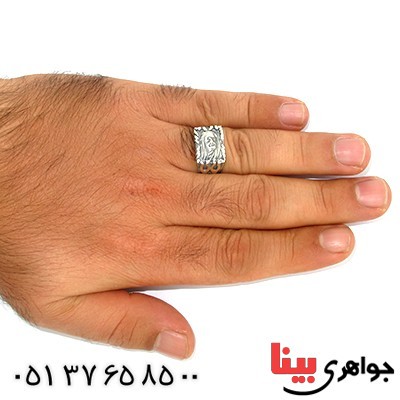 انگشتر نقره مردانه با شمایل مولا علی (ع) _کد:9784