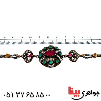 دستبند نگین رنگی زنانه عثمانی مدل عتیقه _کد:9786