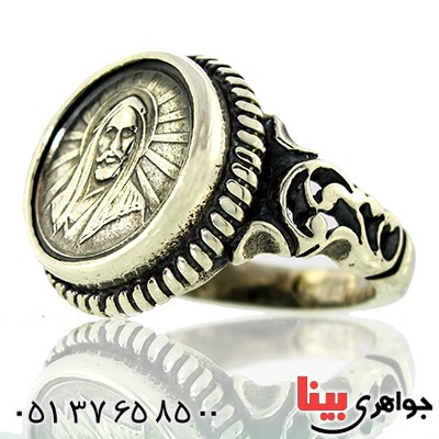 انگشتر نقره مردانه با شمایل حضرت علی (ع) _کد:9787