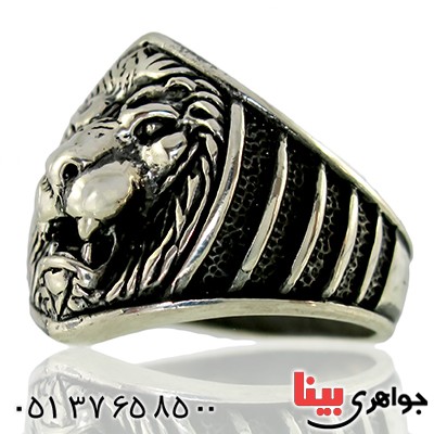انگشتر نقره مردانه درشت شیرنشان _کد:9790