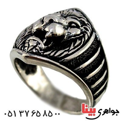 انگشتر نقره مردانه درشت شیرنشان _کد:9790