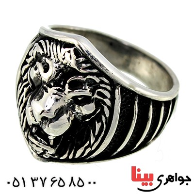 انگشتر نقره مردانه درشت شیرنشان _کد:9790
