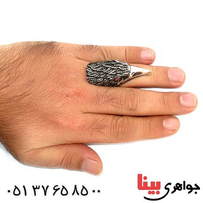 انگشتر نقره مردانه درشت عقاب نشان با ابهت _کد:9792