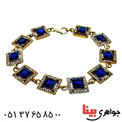 دستبند نگین آبی  زنانه عثمانی مدل شایلین _کد:9795