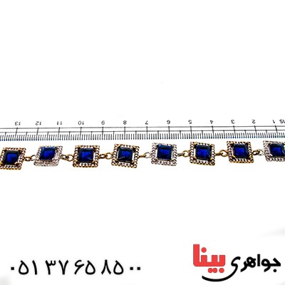 دستبند نگین آبی  زنانه عثمانی مدل شایلین _کد:9795