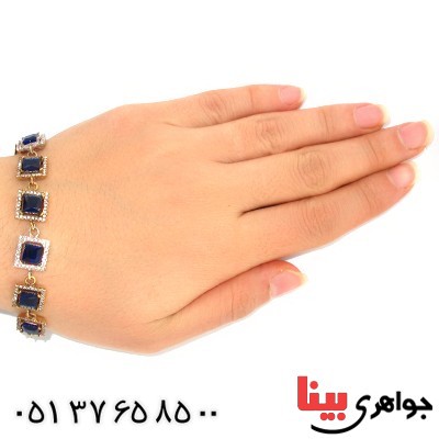 دستبند نگین آبی  زنانه عثمانی مدل شایلین _کد:9795