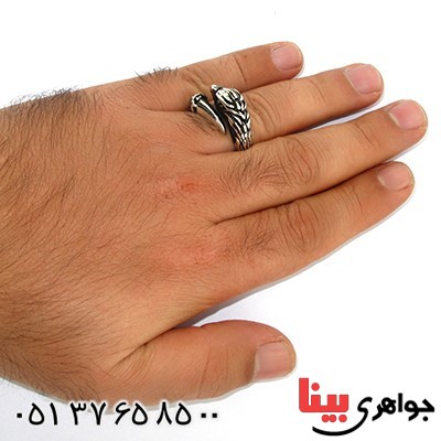 انگشتر نقره مردانه عقاب نشان _کد:9800